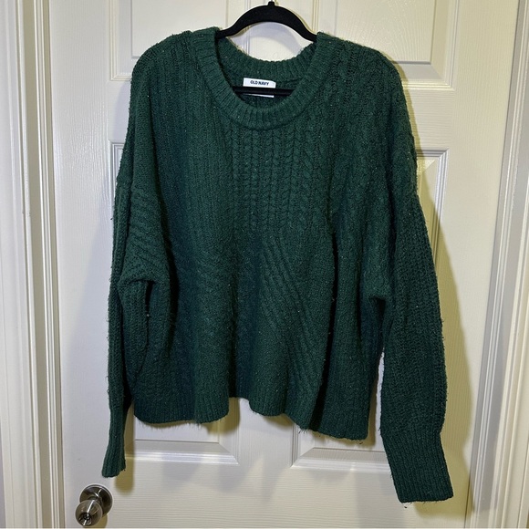 Old Navy Sweaters - Old Navy Cable Knit Blouson Sleeve Cozy Oversized Sweater  Size XXL Green